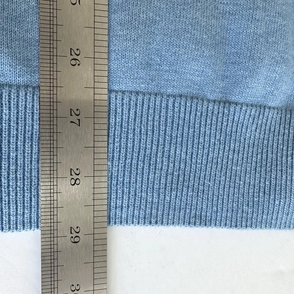 Y2K Old Navy Mens Baby Blue 100% Cotton V-Neck Sweater Sz L Tennis Preppy Office
